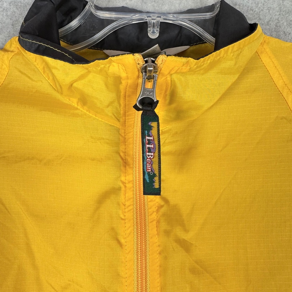LL Bean Womens M Yellow Nylon Riptstop 1/4 Zip Pullover Windbreaker Jacket VTG - Picture 3 of 10